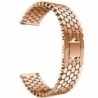 Curea din metal compatibila cu Pebble Time Steel, Telescoape QR, 22mm, Rose Gold