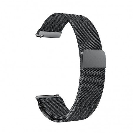 Curea metalica tip Milanese Loop Slim compatibila Huawei Watch 2 Sport, 20mm, Negru