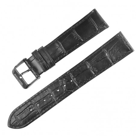 Curea piele naturala compatibila Ticwatch E, 20mm, Black