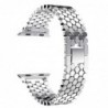 Curea metalica compatibila Apple Watch, 38mm, Argintiu Lucios