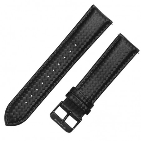 Curea piele compatibila Huawei Watch GT, Telescoape QR, 22mm, Negru Lucios
