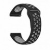 Curea silicon compatibila cu Huawei Watch 2 Sport, Telescoape QR, 20mm, Negru/Gri