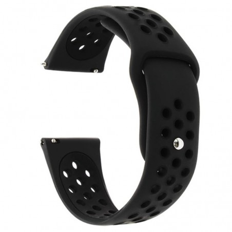 Curea silicon compatibila Samsung Galaxy Watch 46mm, telescoape Quick Release, 22mm, Negru Carbon
