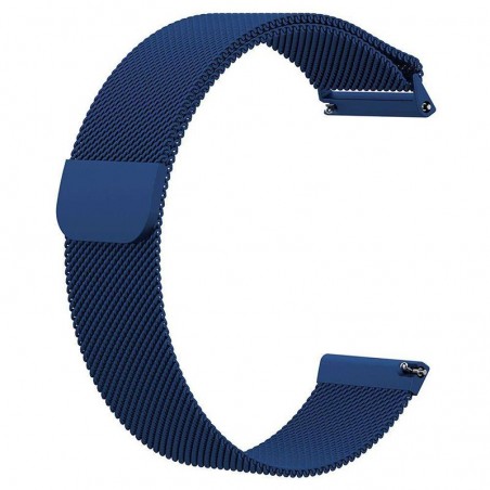 Curea tip Milanese Loop, compatibila Huawei Watch 2 Sport, telescoape QR, 20mm, Albastru