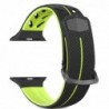 Curea silicon compatibila Apple Watch 42mm, Negru-Verde