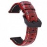 Curea din piele naturala, compatibila Huawei Watch 2 Classic, telescoape normale, 22mm, Red Brown