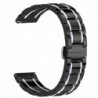 Curea ceramica, compatibila Samsung Galaxy Watch 46mm, telescoape Quick Release, 22mm, Negru/Alb