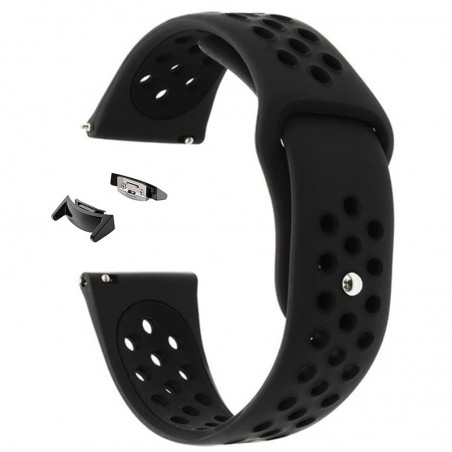 Curea silicon, adaptoare compatibile Samsung Gear S2 Sport, Negru