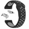 Curea silicon, adaptoare argintii compatibile Samsung Gear S2 Sport, Negru/Gri