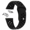 Curea silicon, adaptoare argintii compatibile Samsung Gear S2 Sport, Negru
