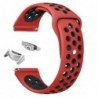 Curea silicon, adaptoare argintii compatibile Samsung Gear S2 Sport, Rosu/Negru