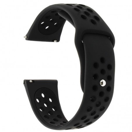 Curea silicon, compatibila Huawei Watch GT 2 42mm, telescoape Quick Release, Negru