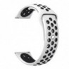 Curea silicon, compatibila Huawei Watch GT 2 42mm, telescoape Quick Release, Alb/Negru