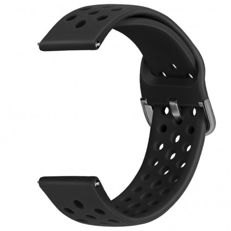 Curea din silicon, compatibila Huawei Watch GT 2 42mm, telescoape Quick Release, Negru
