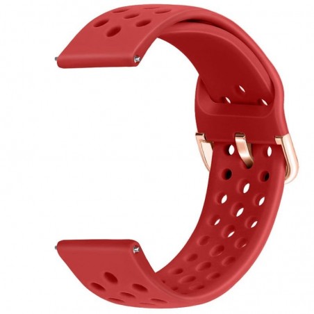 Curea din silicon, compatibila Huawei Watch GT 2 42mm, telescoape Quick Release, Rosu