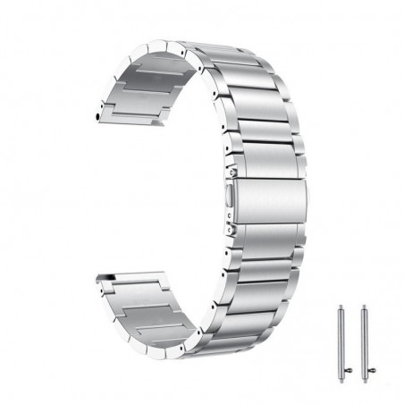 Curea metalica compatibila Huawei Watch GT 2 46mm, telescoape Quick Release, Argintiu