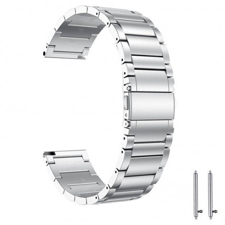 Curea din metal, compatibila Xiaomi Amazfit GTR 42mm, telescoape Quick Release,  Silver