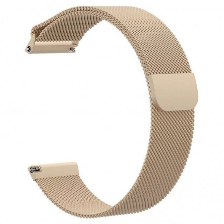 Curea tip Milanese Loop, compatibila Samsung Gear S3, telescoape QR, 22mm, Retro Gold