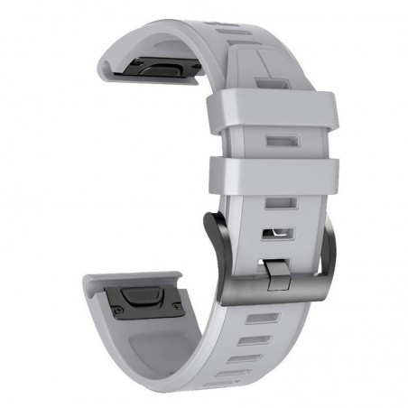 Curea silicon compatibila Garmin Fenix 6, 22mm, Gri