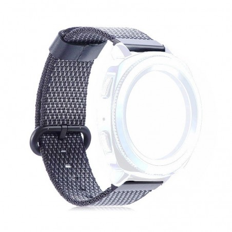 Curea material textil, compatibila Huawei Watch GT 2 46mm, telescoape Quick Release, 22mm, Negru/Argintiu