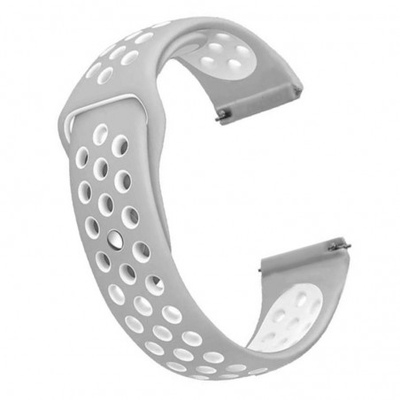 Curea silicon compatibila Huawei Watch GT 2 46mm, Alb/Gri