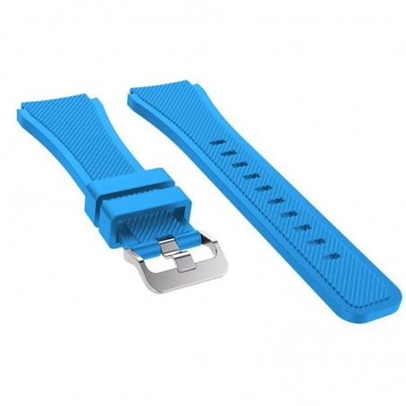 Curea silicon compatibila Huawei Watch GT 2 46mm, telescoape QR, Lite blue