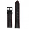 Curea piele compatibila Samsung Galaxy Watch 46mm, Telescoape QR, Negru/Rosu