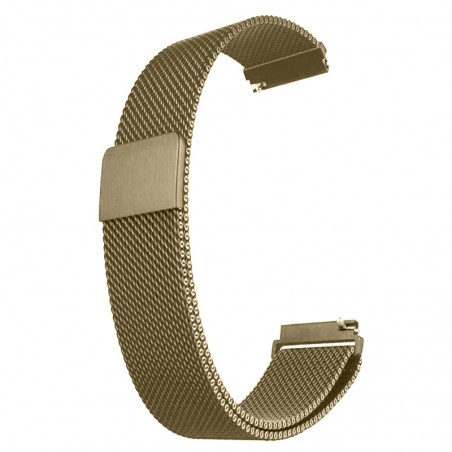 Curea Milanese Loop, compatibila Samsung Galaxy Watch 46mm, telescoape QR, Retro Gold