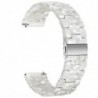 Curea polimer compatibila Galaxy Watch 6|Watch 5|Watch 4|Huawei Watch GT 3 42mm|GT 3 Pro 43mm|GT 2 42mm, White Crystal