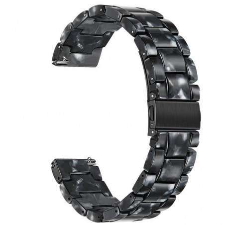 Curea polimer compatibila cu Pebble Time Steel, Telescoape QR, 22mm, Black Spot