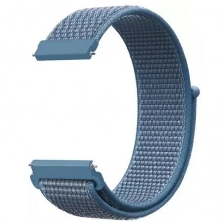 Curea material textil, compatibila cu Pebble Time Steel, Telescoape QR, 22mm, Powder Blue