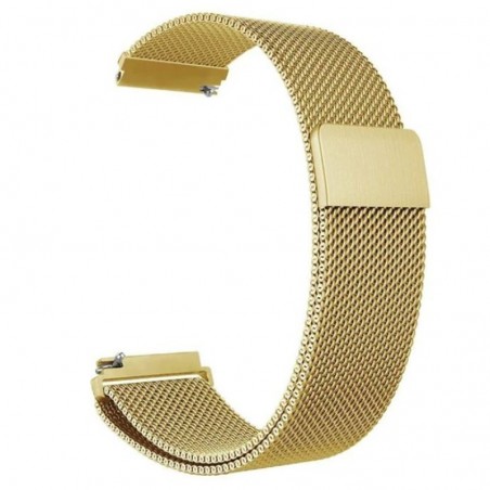 Curea metalica compatibila Samsung Galaxy Watch3, 45mm, Milanese Loop, telescoape Quick Release, 22mm, Auriu