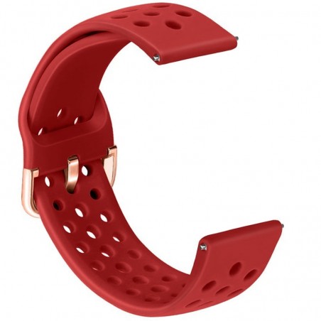 Curea din silicon, compatibila Samsung Galaxy Watch3, 45mm, telescoape Quick Release, 22mm, Rosu