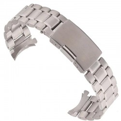 Curea metalica, compatibila Samsung Galaxy Watch3, 45mm, telescoape normale, Round Edge, 22mm, Argintiu