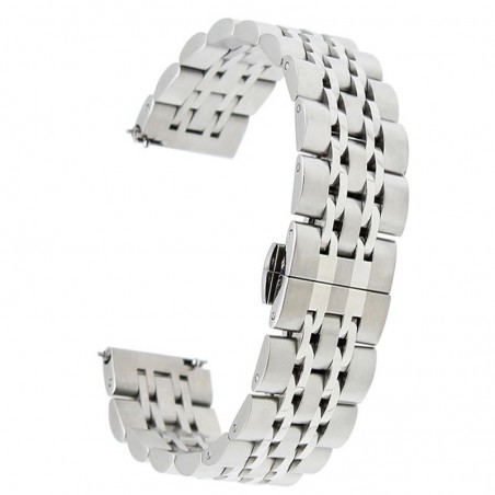 Curea metalica, compatibila Samsung Galaxy Watch3, 45mm, telescoape Quick Release, 22mm, Silver