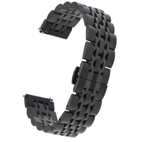 Curea otel inoxidabil, compatibila Samsung Galaxy Watch3 40mm, telescoape Quick Release,  Negru