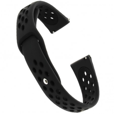 Curea silicon, compatibila Samsung Galaxy Watch3 40mm, telescoape Quick Release, Negru