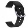 Curea din silicon compatibila cu Pebble Time Steel, Telescoape QR, 22mm, Pitch Black