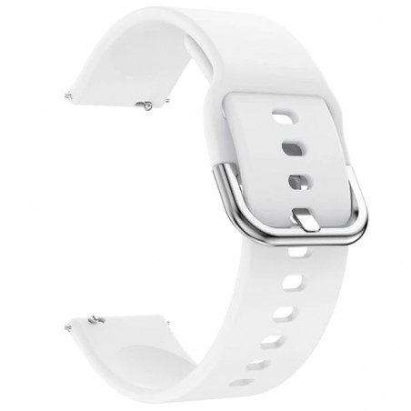Curea din silicon compatibila cu Pebble Time Steel, Telescoape QR, 22mm, Daisy White