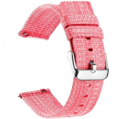 Curea material textil, compatibila cu Fossil Gen 4 Smartwatch, Telescoape QR, 22mm, Flamingo Pink