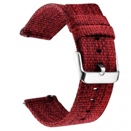 Curea material textil, compatibila cu Fitbit Versa Lite, Telescoape QR, 22mm, Mahon Red