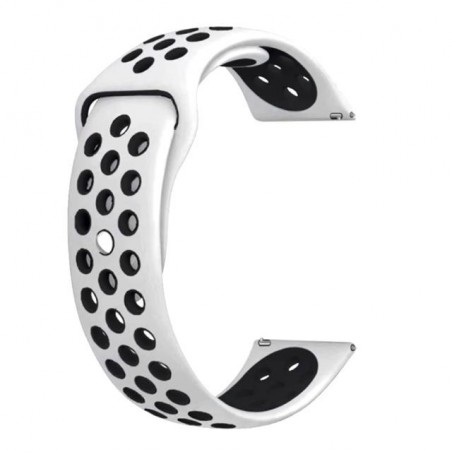 Curea silicon compatibila Huawei Watch GT 2 Pro, telescoape Quick Release, 22mm, Alb/Negru
