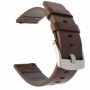 Curea piele, compatibila Samsung Galaxy Watch 4, 44mm, telescoape Quick Release, Maro/Argintiu