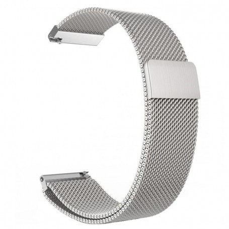 Curea Milanese Loop Slim, compatibila Samsung Galaxy Watch 4, 44mm, telescoape Quick Release, Argintiu