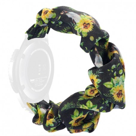 Curea textila elastica, compatibila Samsung Galaxy Watch 4, 44mm, telescoape Quick Release, Scrunchies 1