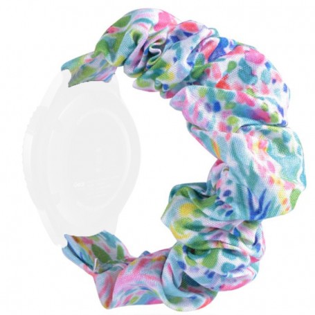 Curea textila elastica, compatibila Samsung Galaxy Watch 4, 44mm, telescoape Quick Release, Scrunchies 10