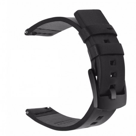 Curea piele, compatibila Samsung Galaxy Watch 4 Classic, 42mm, telescoape Quick Release, Negru
