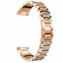 Curea otel, compatibila Samsung Galaxy Watch 4 Classic, 46mm, telescoape Quick Release, Rose Gold Diamond