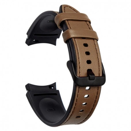 Curea Hybrid Leather, compatibila Samsung Galaxy Watch 4 Classic, 42mm, VD Very Dream®, Quick Release,  Walnut Brown