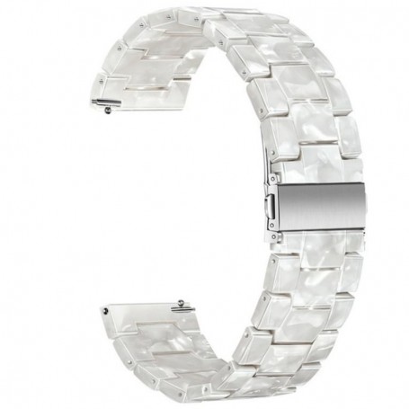Curea polimer, compatibila Huawei Watch GT 3 42mm, telescoape Quick Release, White Crystal